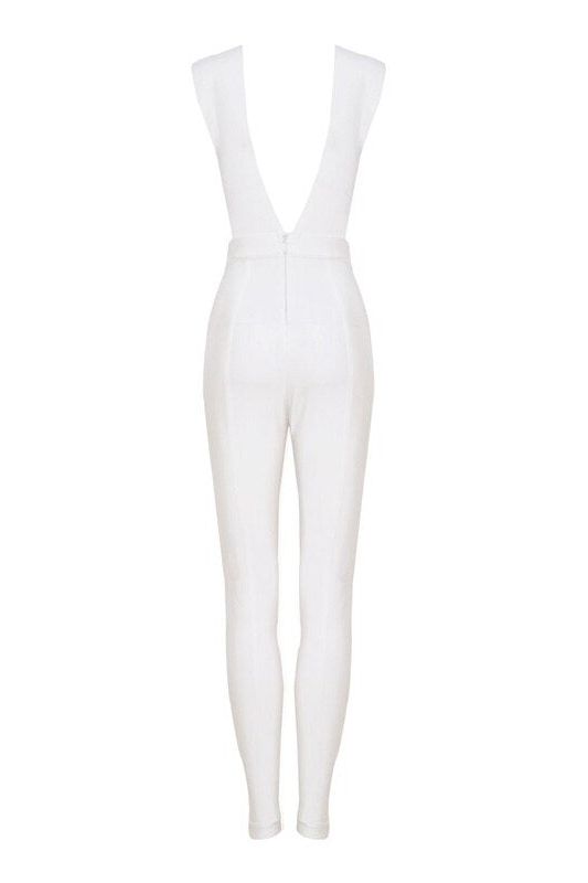 Pia Bandage Pants Jumpsuit - White Pearl