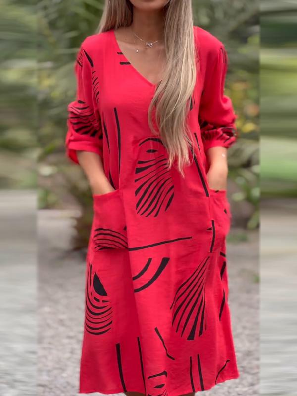 Sofía Elevated V Neck Dress Chic Silhouette Collection