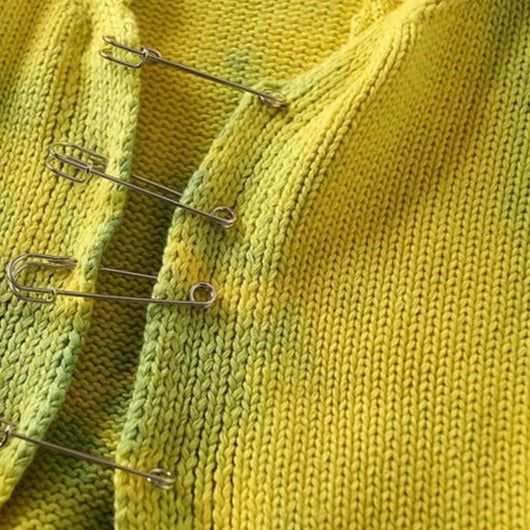 Safety Pin Front Knitted Cropped Cardigan 19