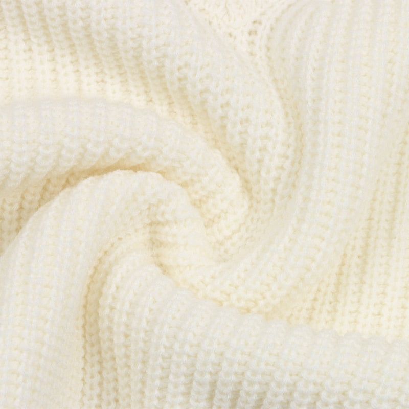 V-Neck Contrast Stripe Ribbed Knit Oversized Sweater 12