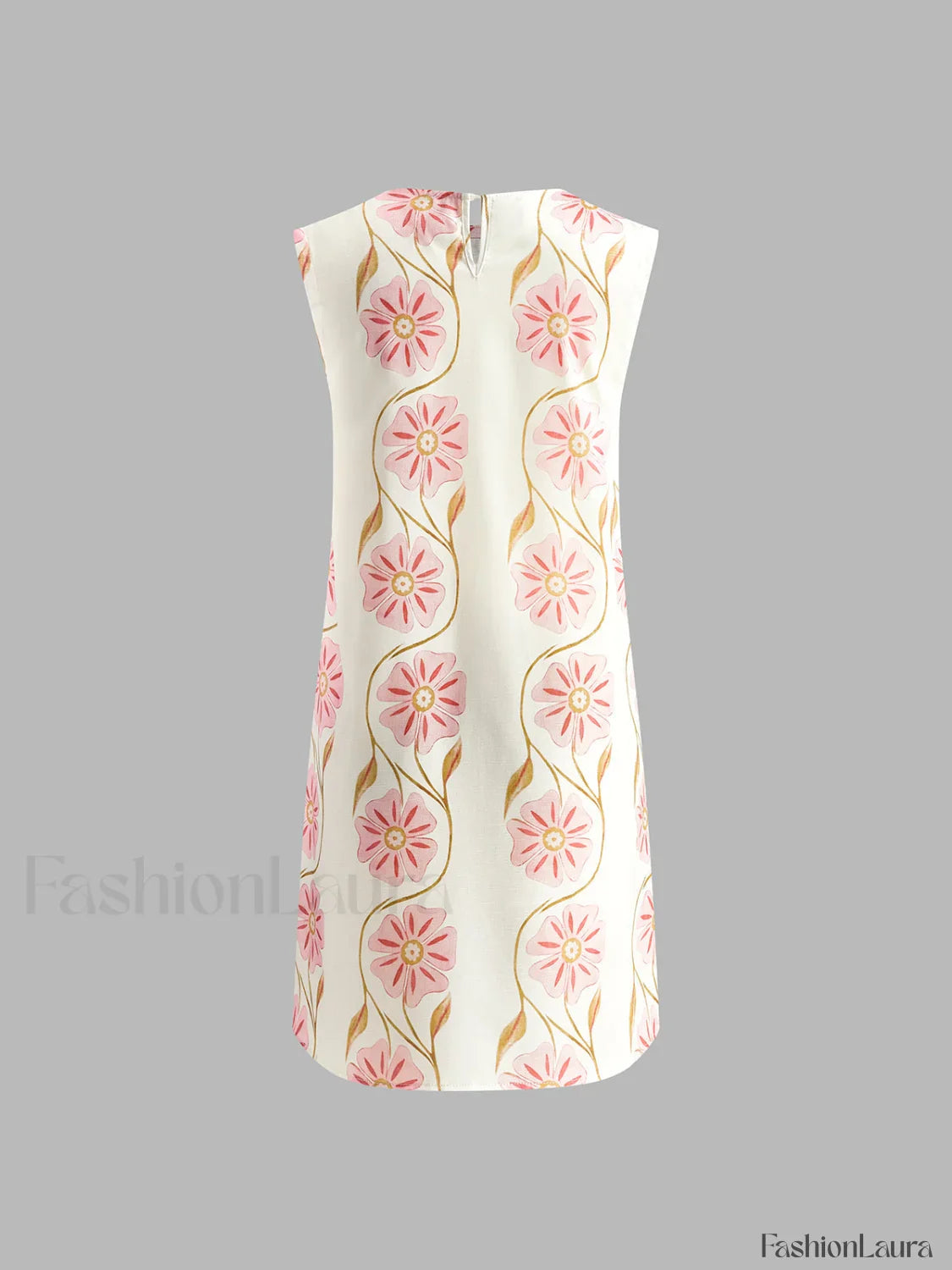Romantic Print Sleeveless Mini Dress