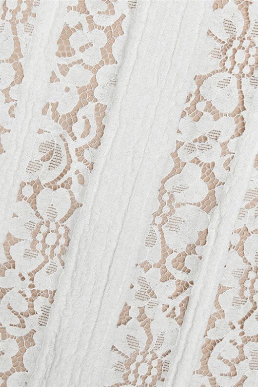 Rose Long Sleeve Bodycon Maxi Dress - White Pearl