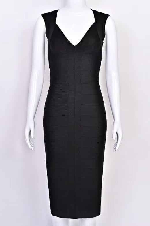 Sabrina Bandage Midi Dress - Classic Black