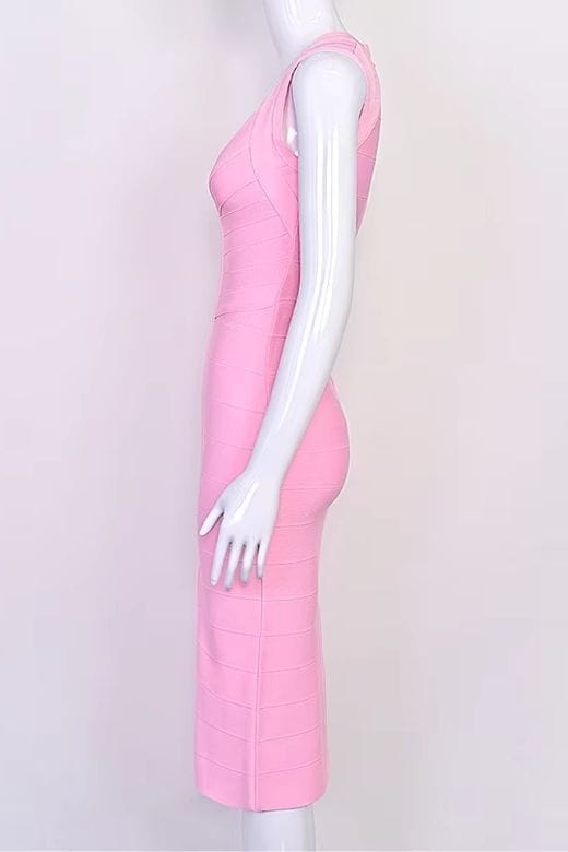 Sabrina Bandage Midi Dress - Dusty Pink