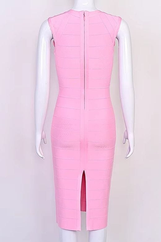 Sabrina Bandage Midi Dress - Dusty Pink