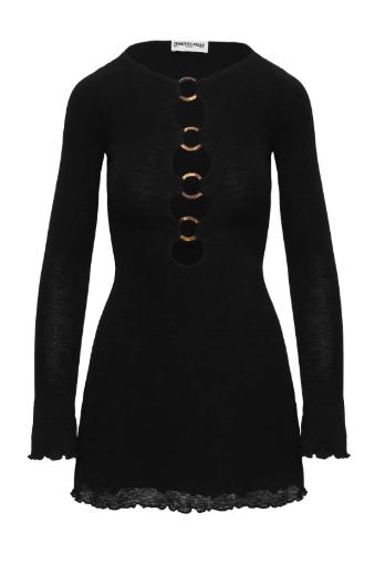 Night Out Street Fashion Black Cut Out Dress