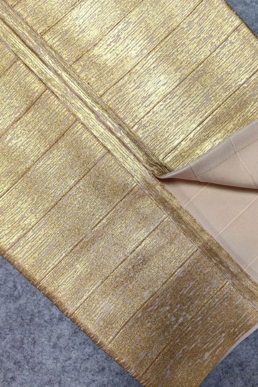 Selene Bandage Crop Top and Midi Skirt Set - Gold