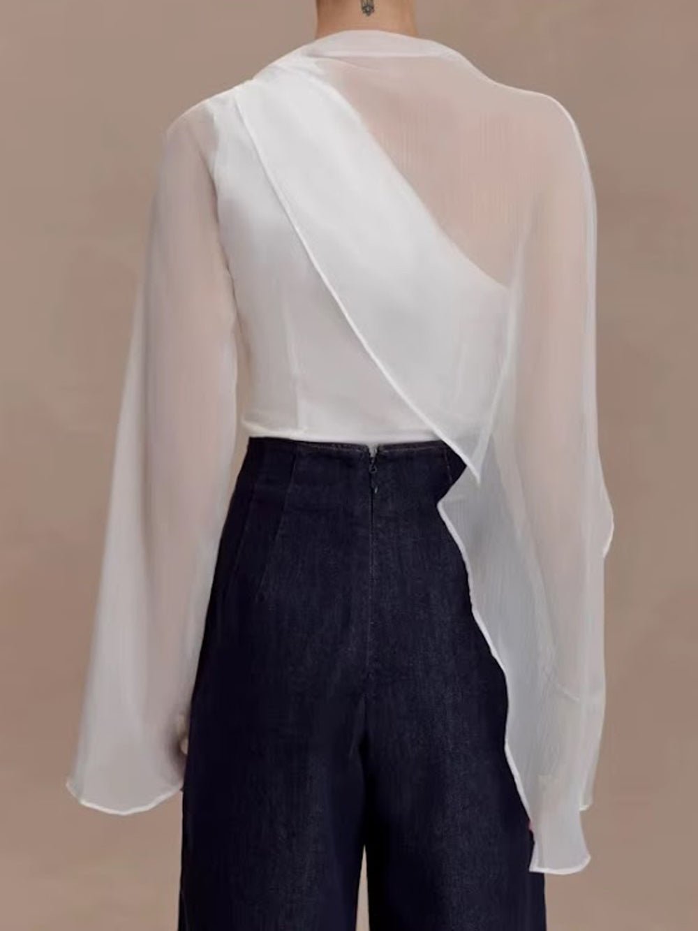 Seraphina Sheer Draped Sleeve Blouse