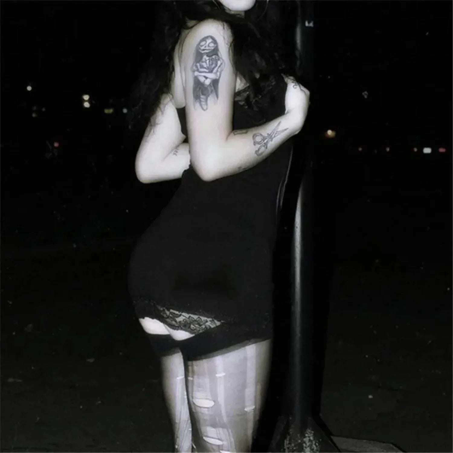 Skull Print Straps Tiny Dress