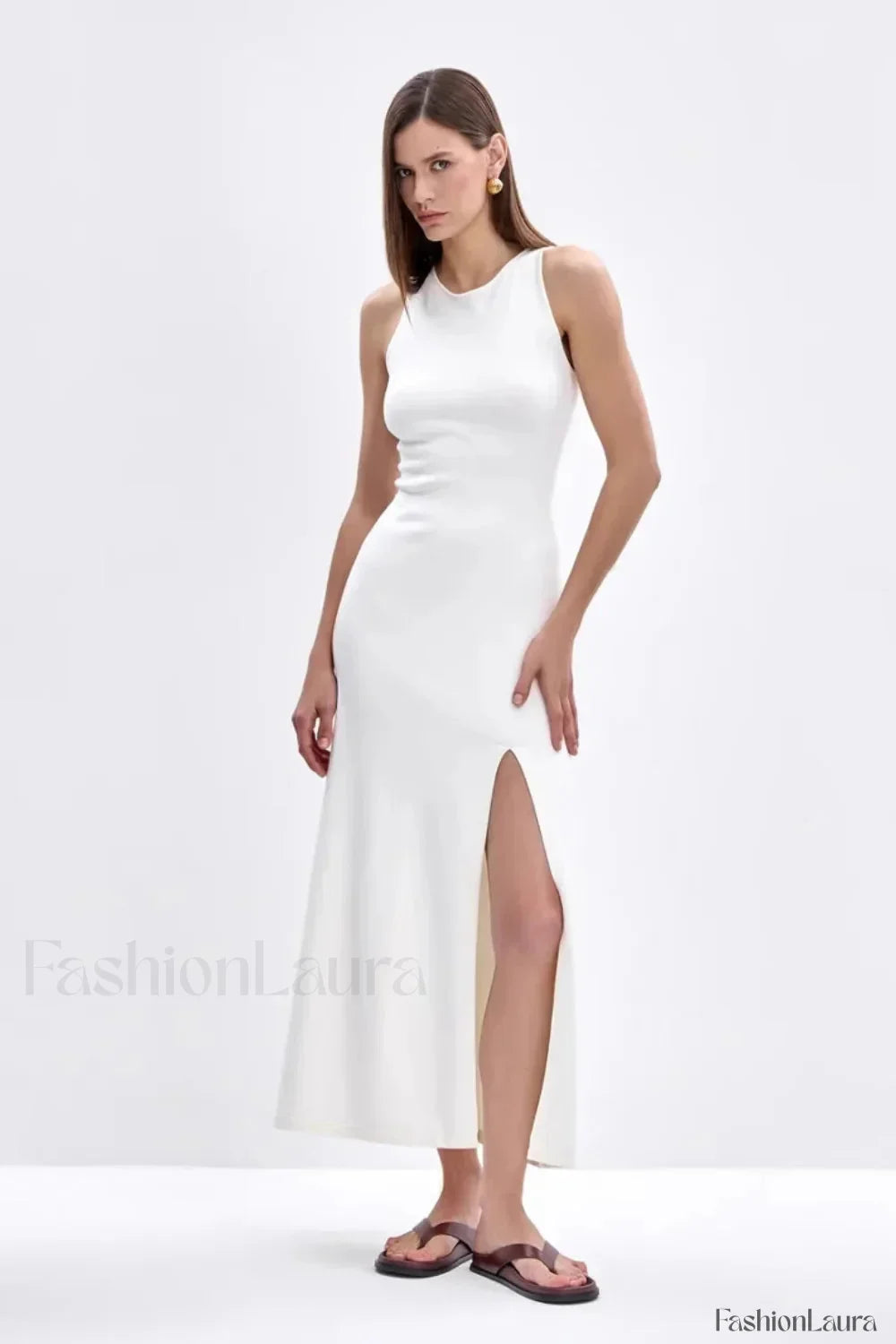 Sleeveless Split Bodycon Work Dress
