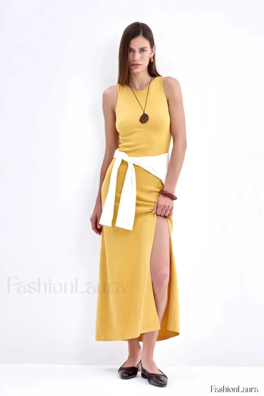 Sleeveless Split Bodycon Work Dress