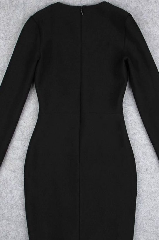 Sofie Long Sleeve Bodycon Mini Dress - Classic Black (Sale)
