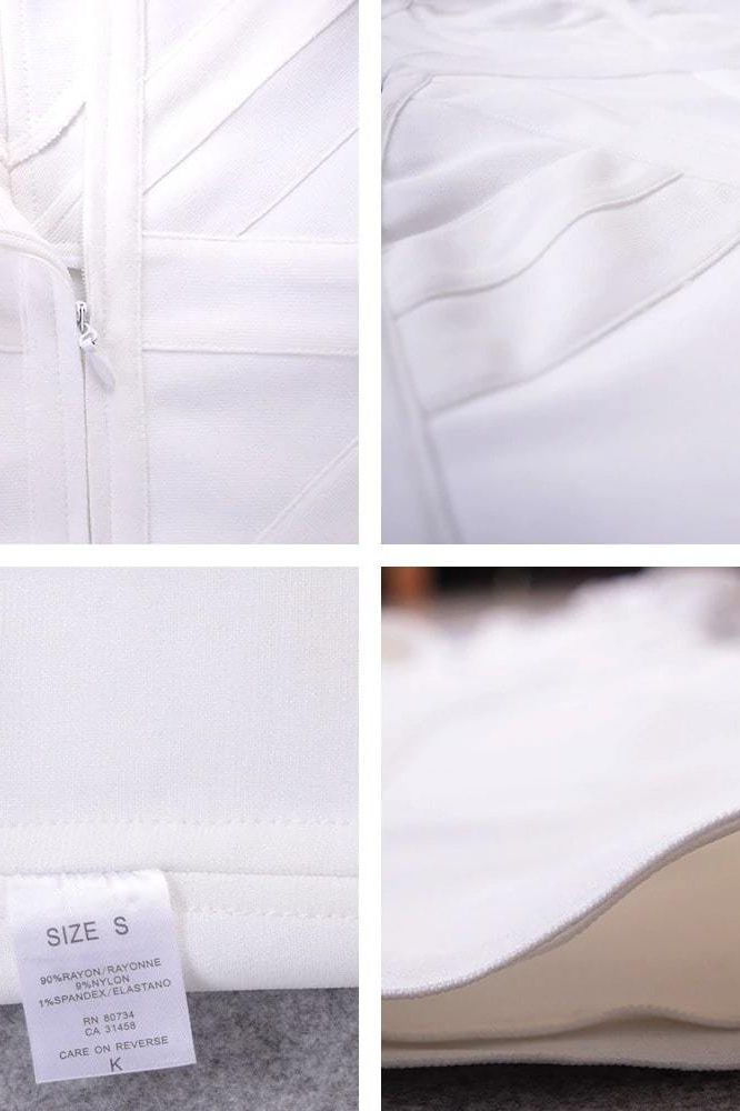 Sophia Bandage Dress - White Pearl (Sale)
