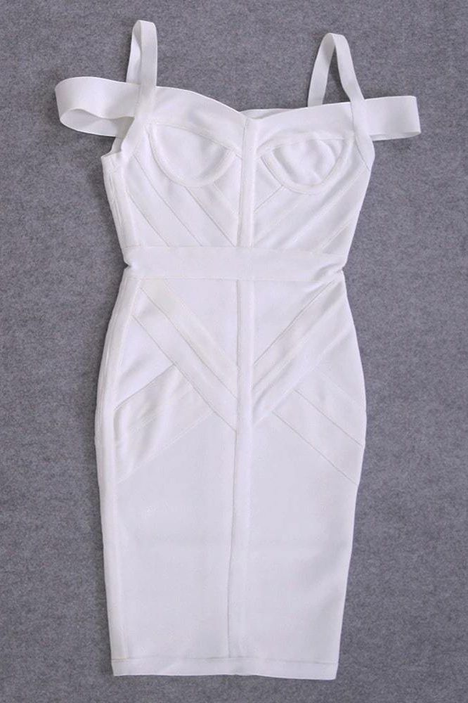 Sophia Bandage Dress - White Pearl (Sale)
