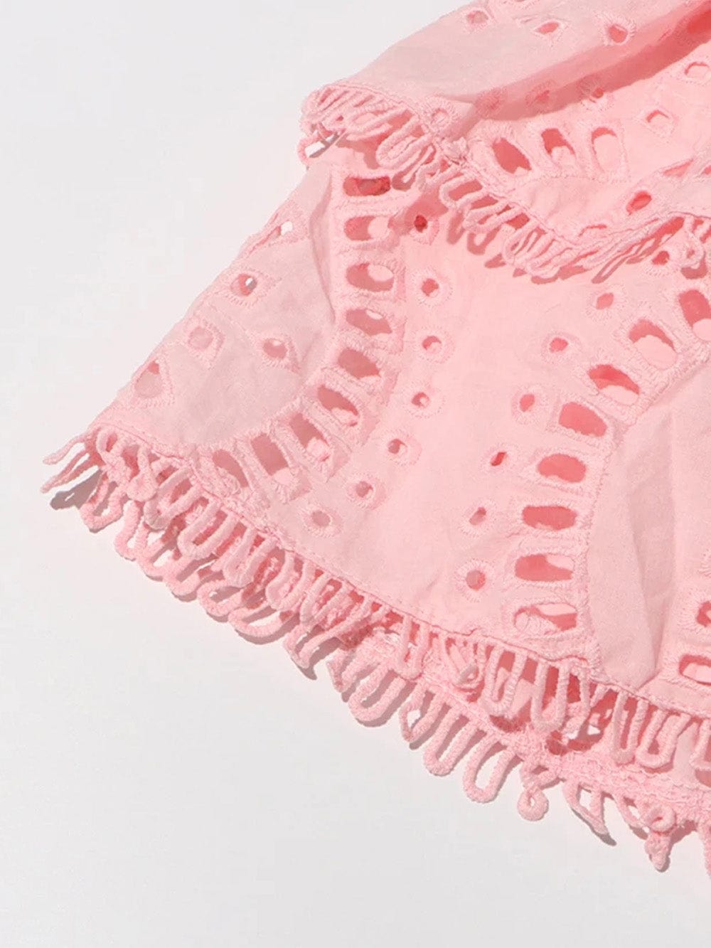 Eyelet Embroidery Smocked Strapless Tiered Ruffle Mini Dress 23