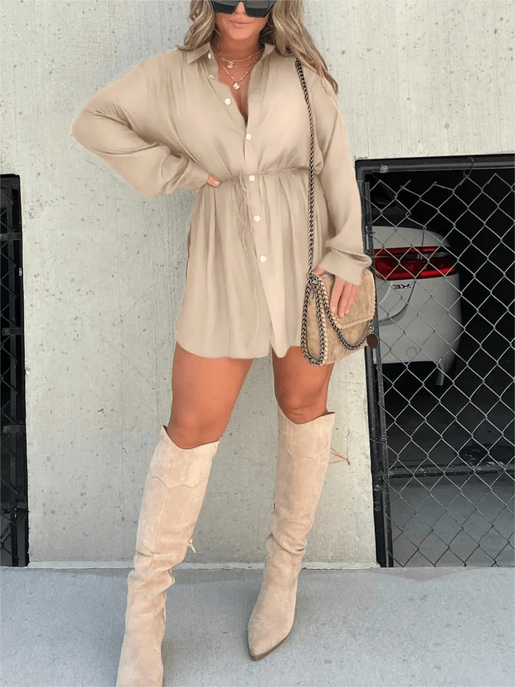Adalicia Elegant Satin Overall Dress for Every Occasion for Women