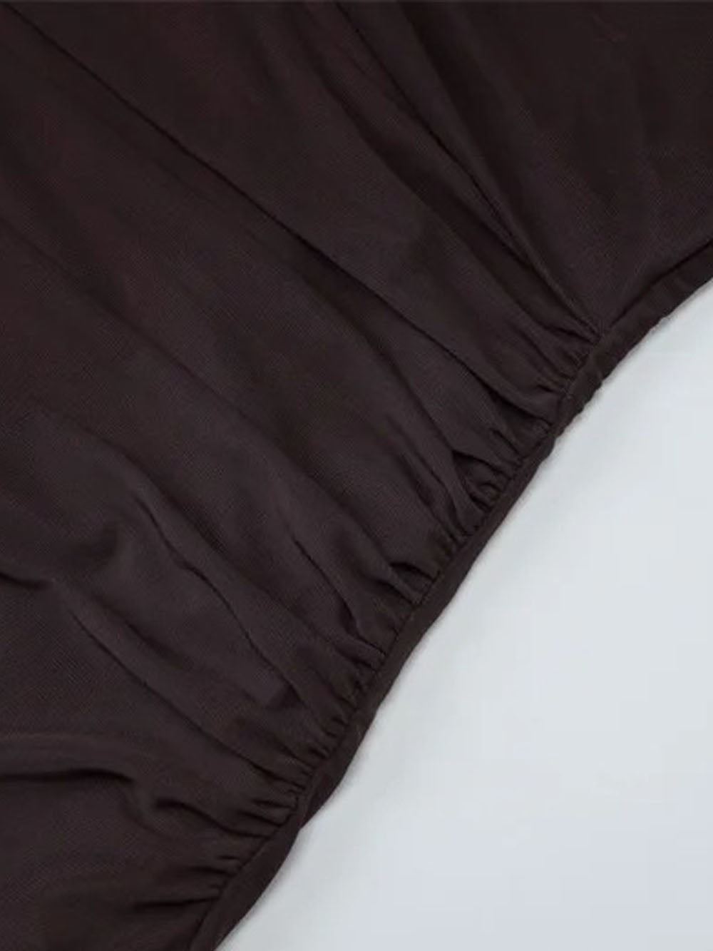 Coffee Cowl Neck Ruched Asymmetric Halter Neck Scarf Bodycon Maxi Dress 6