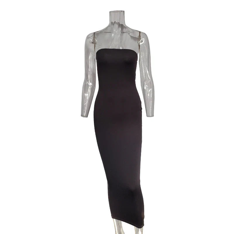 Summer Women's Sexy Sleeveless Wrapped Long Beach Midi Dresses