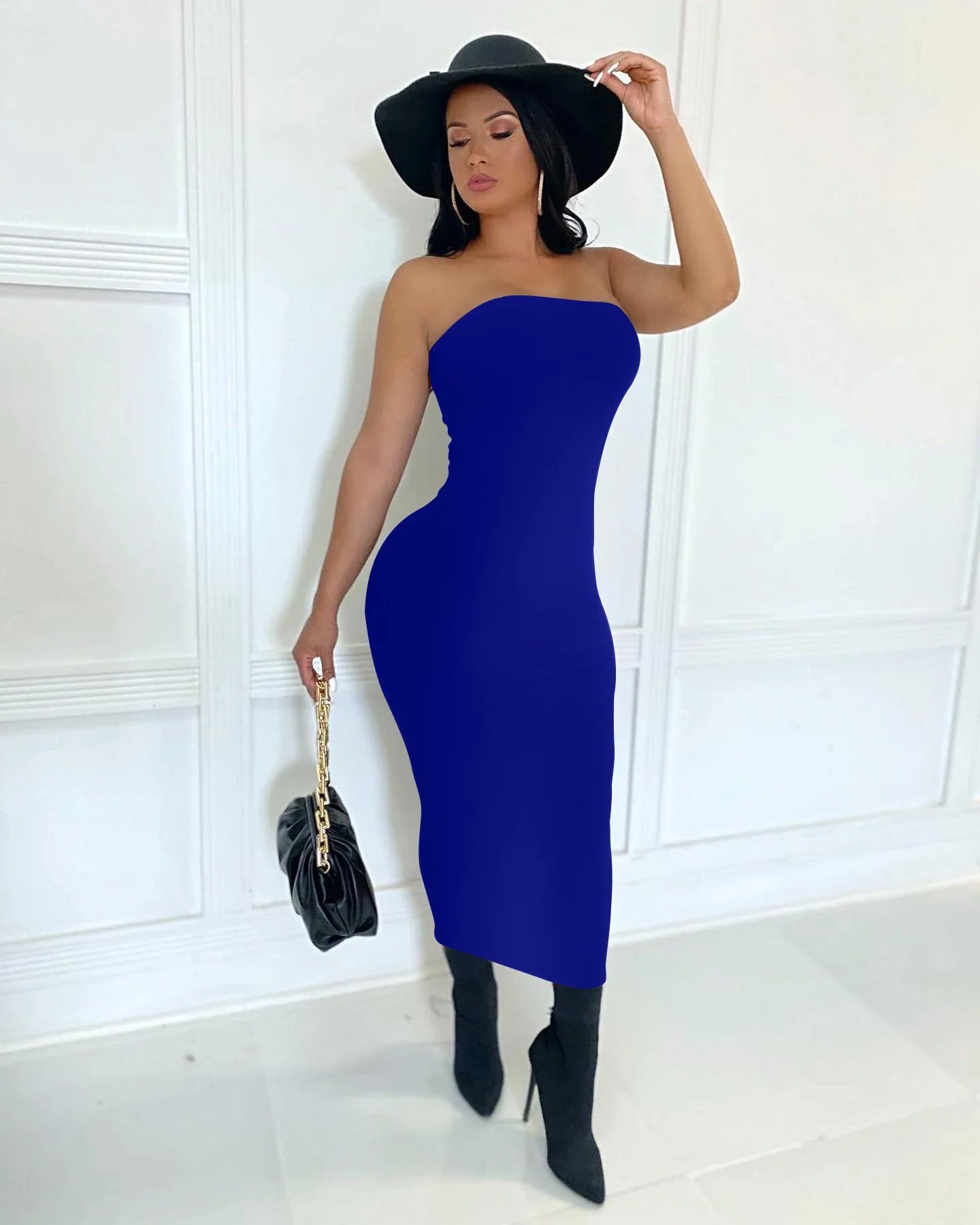 Summer Women's Sexy Sleeveless Wrapped Long Beach Midi Dresses