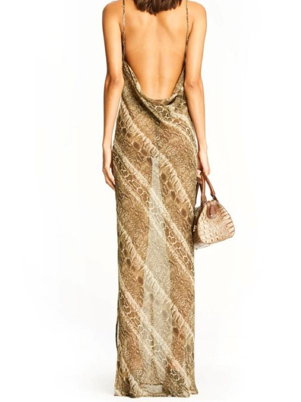 Strap Chiffon Split Dress