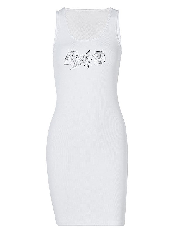 Letter Hot Drill Strap Dress