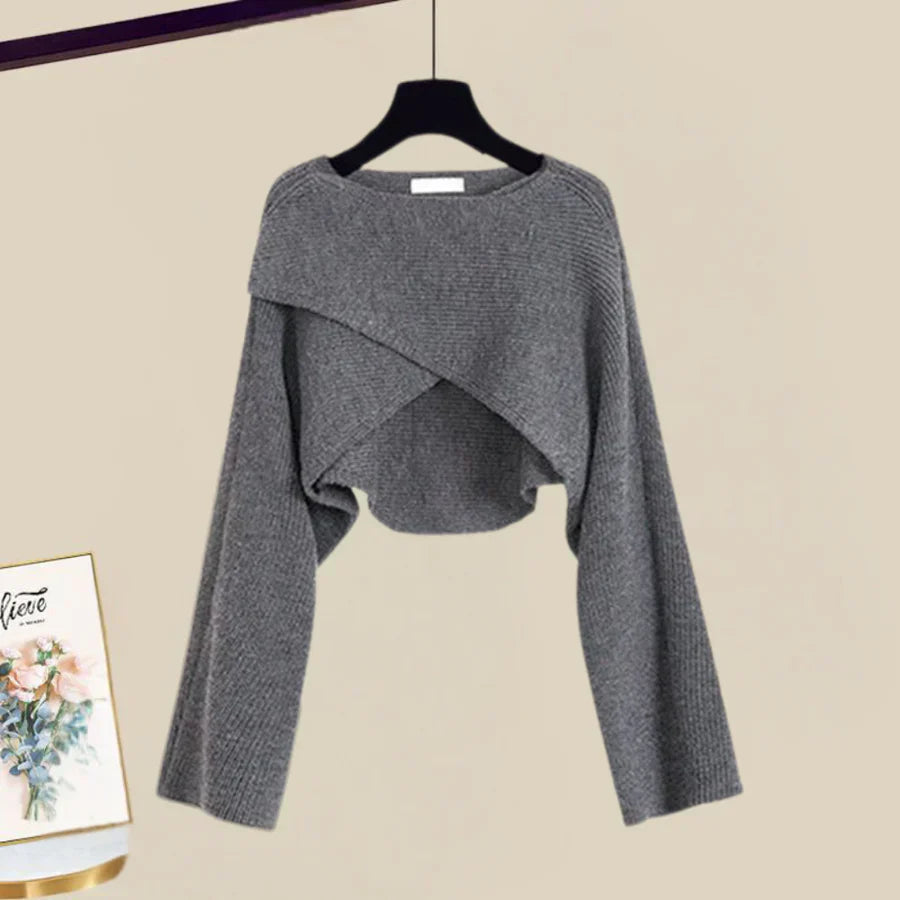 Agatha Aesthetic Dress and Sweater Set Evening Wear Edit