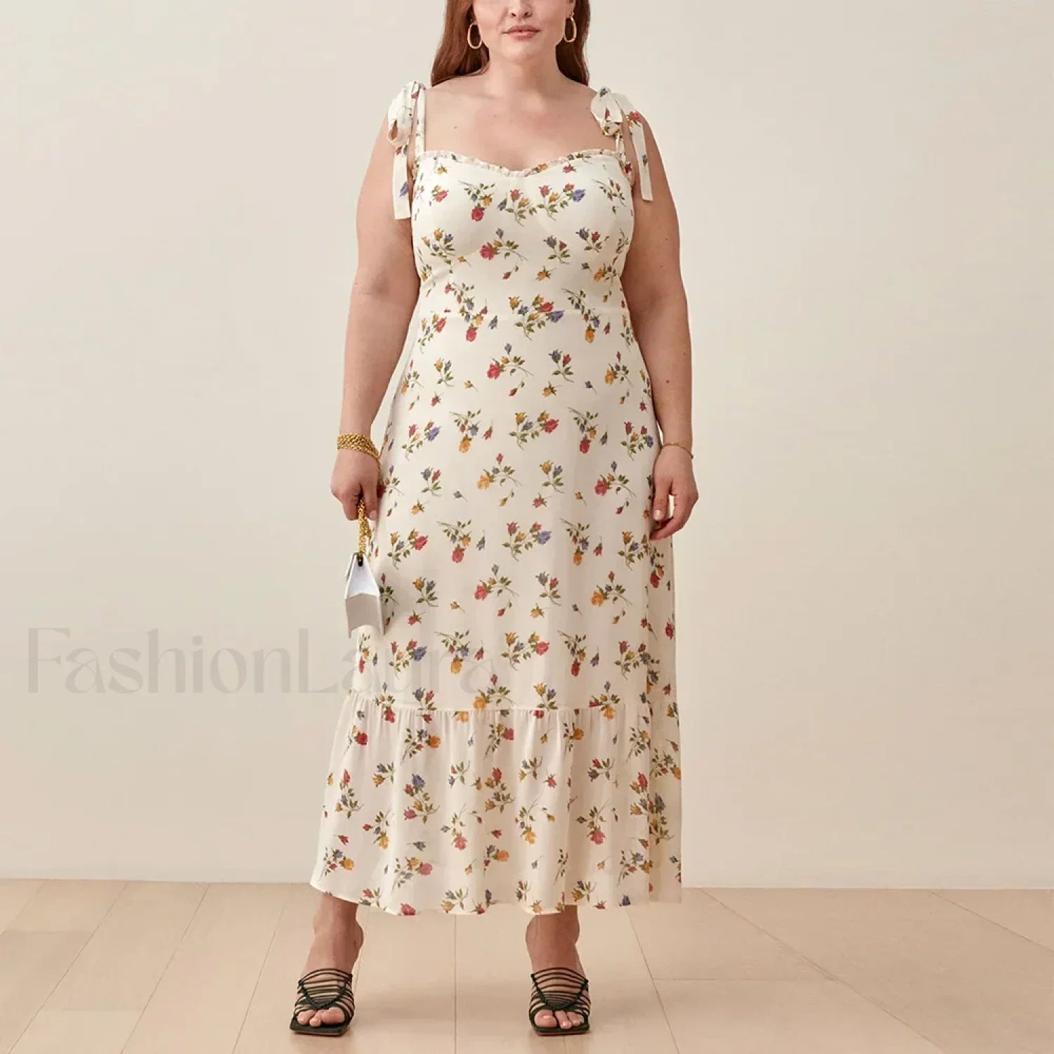 Sweetheart Tie-Strap Floral Dress