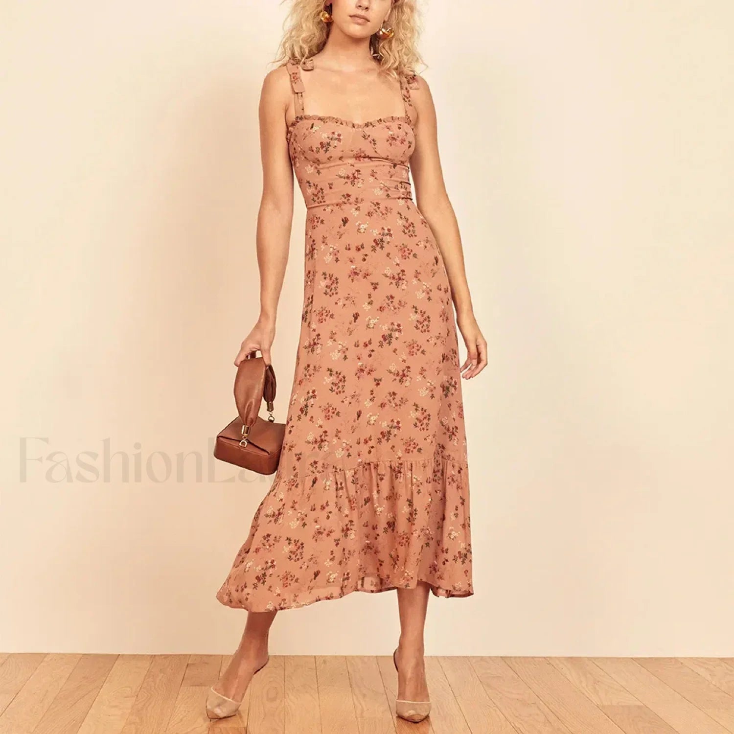 Sweetheart Tie-Strap Floral Dress