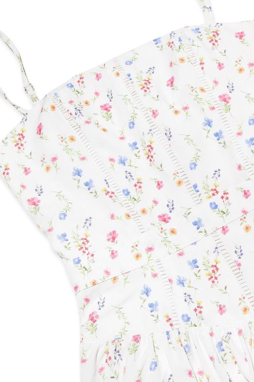 Tasmin Midi Dress - White Print (Sale)