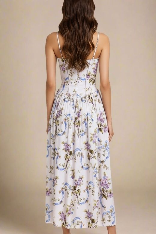 Tasmin Midi Dress - White Floral (Sale)
