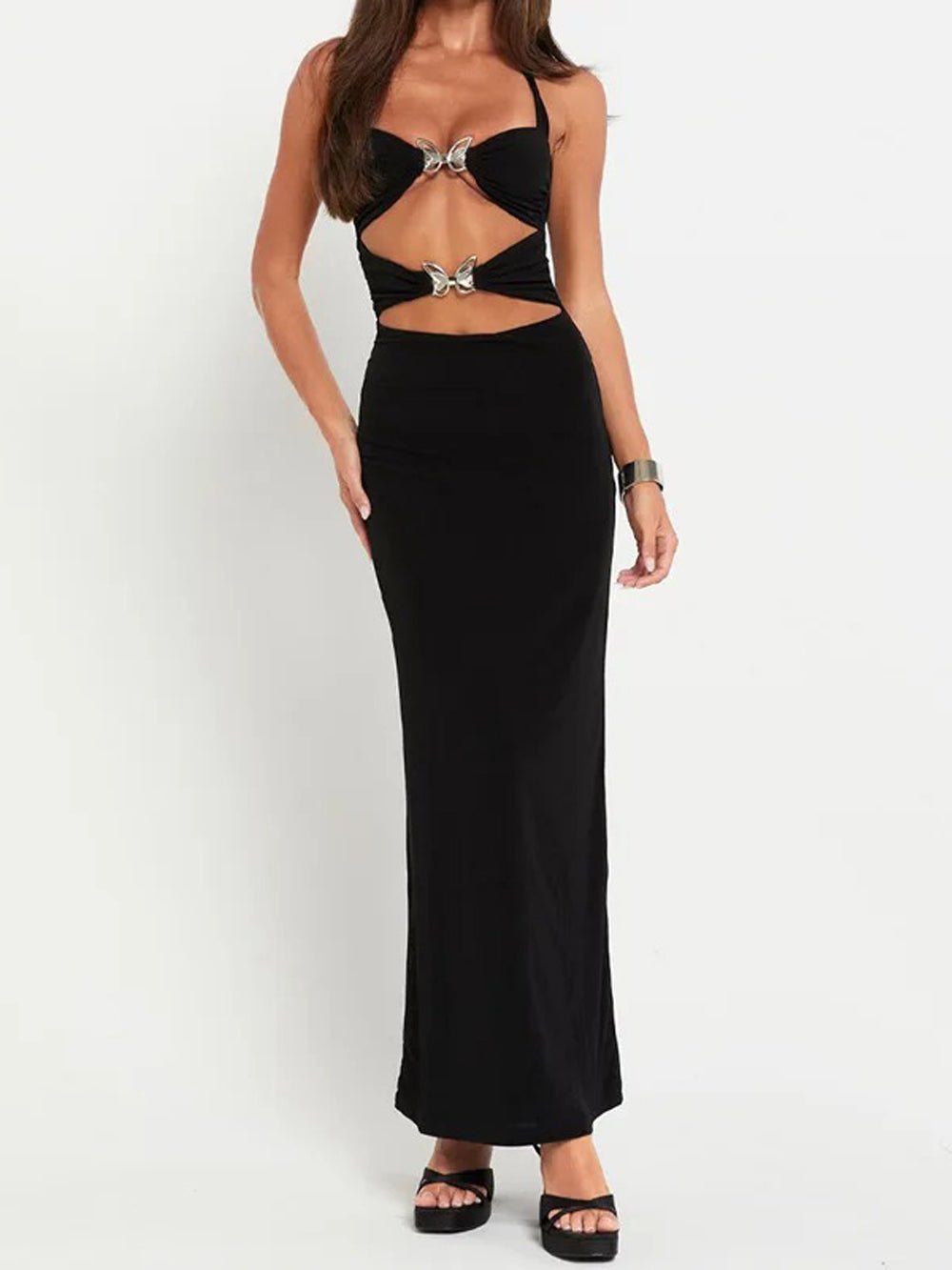 Tayla Hollow Out Bodycon Maxi Dress - Fashion Pov