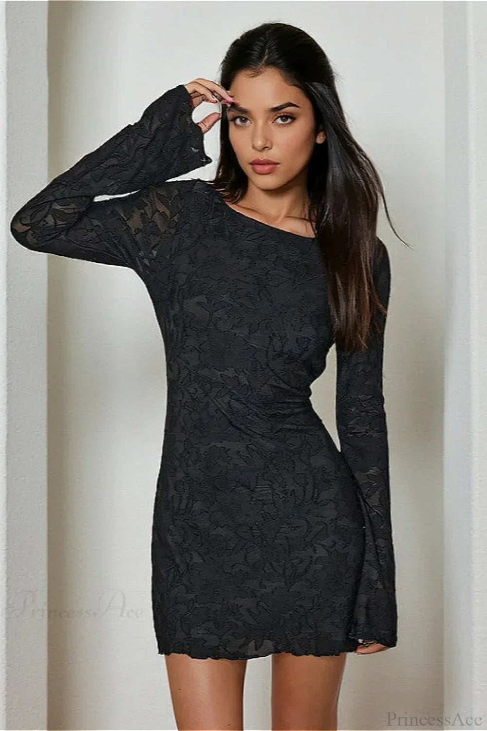 Tie Sheer Backless Bodycon Mini Dress