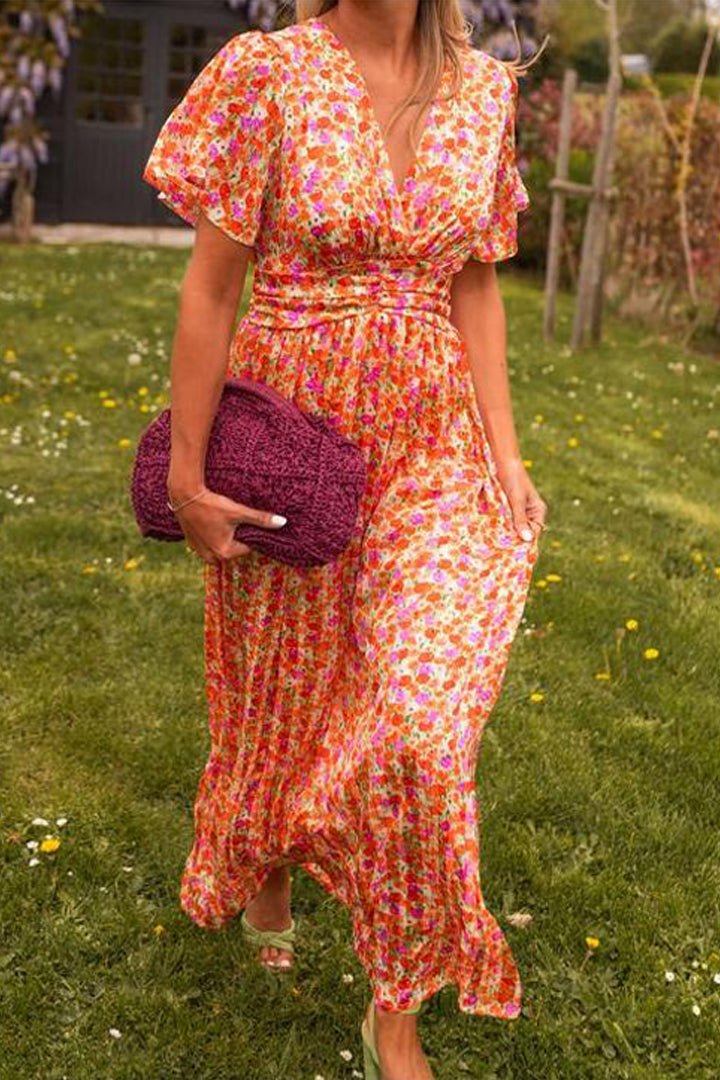 Marina Elegant Long Floral Dress for Women Date Night Outfit