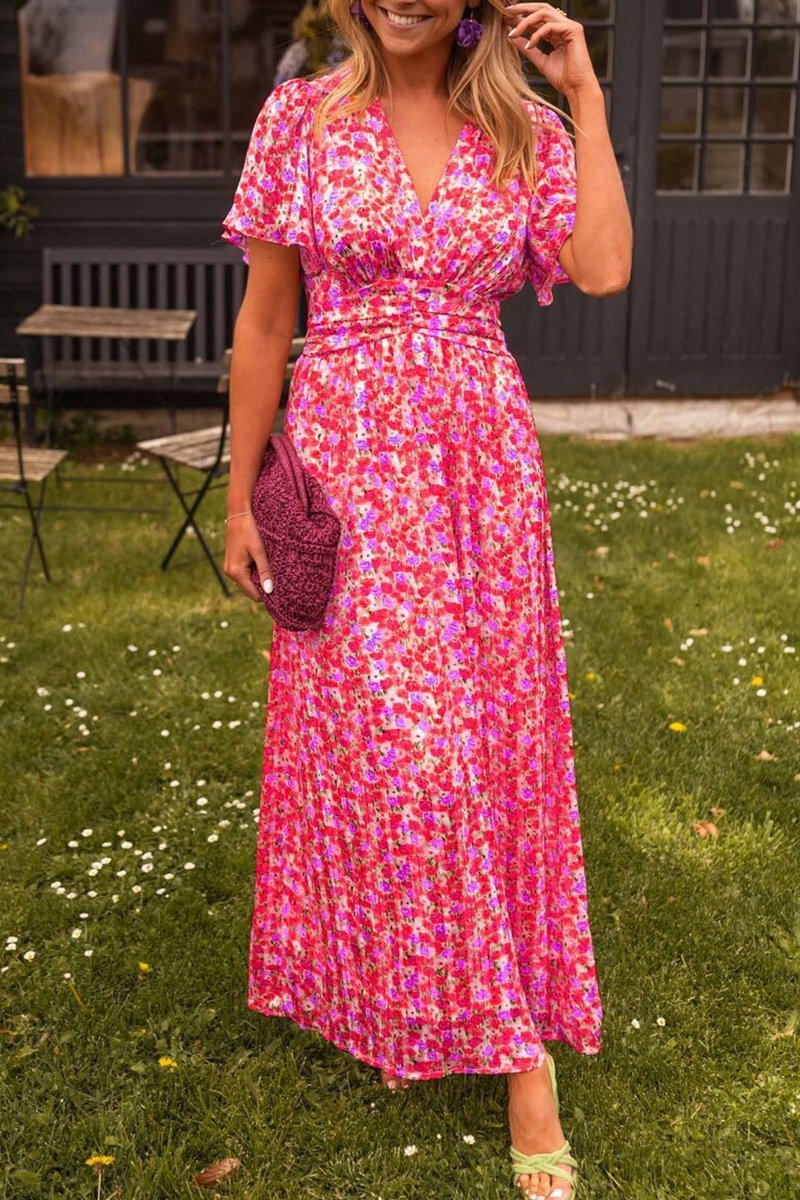 Marina Elegant Long Floral Dress for Women Date Night Outfit