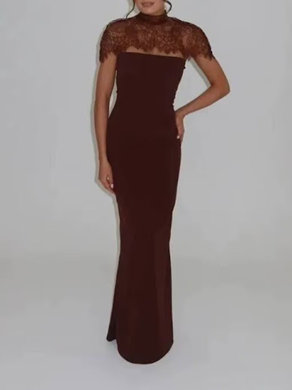 Vivienne Lace Yoke Column Gown