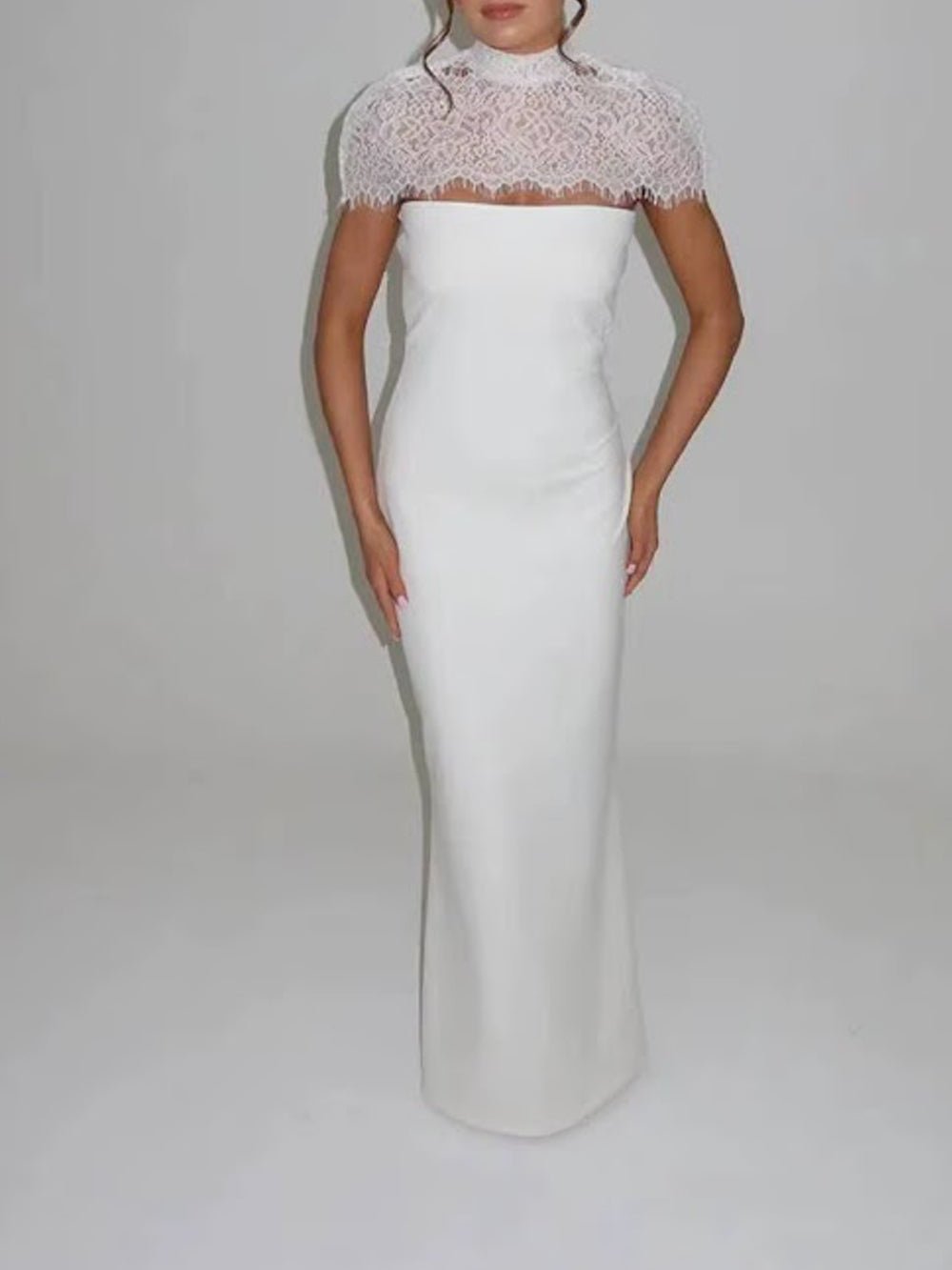 Vivienne Lace Yoke Column Gown