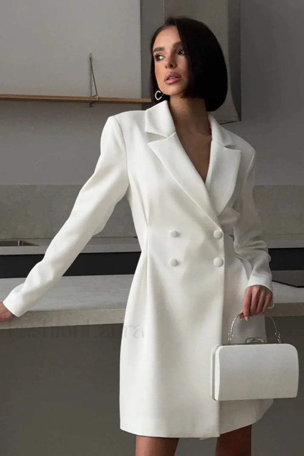 Waist Cinched Sweet Suit Style Strappy Work Dress
