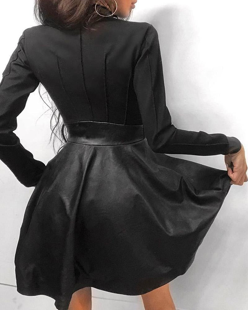 Mariana Exclusive Leather Mini Dress with Zip Fastening Designer Edit