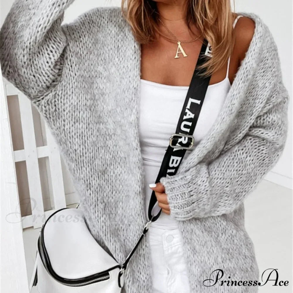 Women Casual Long Sleeve Long Sweaters Winter Loose Cardigan