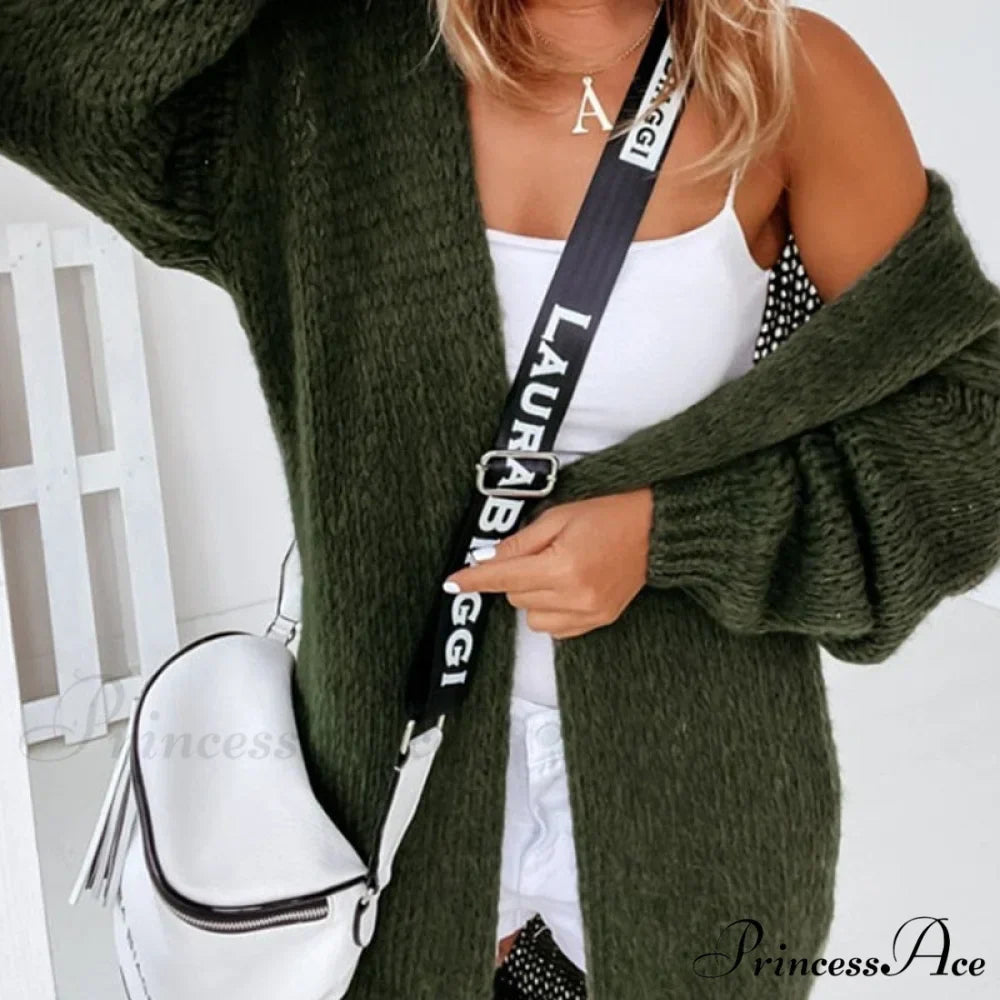 Women Casual Long Sleeve Long Sweaters Winter Loose Cardigan
