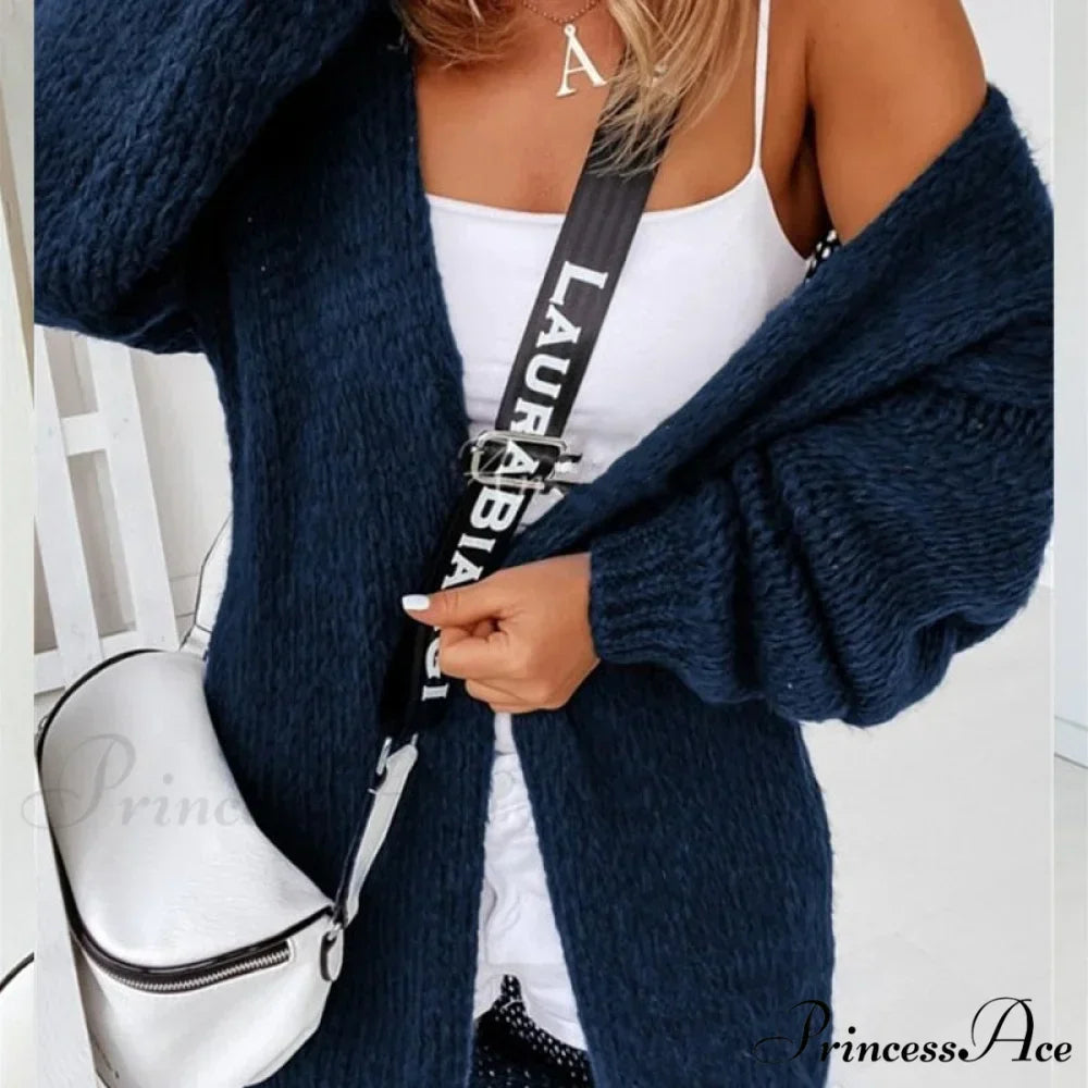 Women Casual Long Sleeve Long Sweaters Winter Loose Cardigan