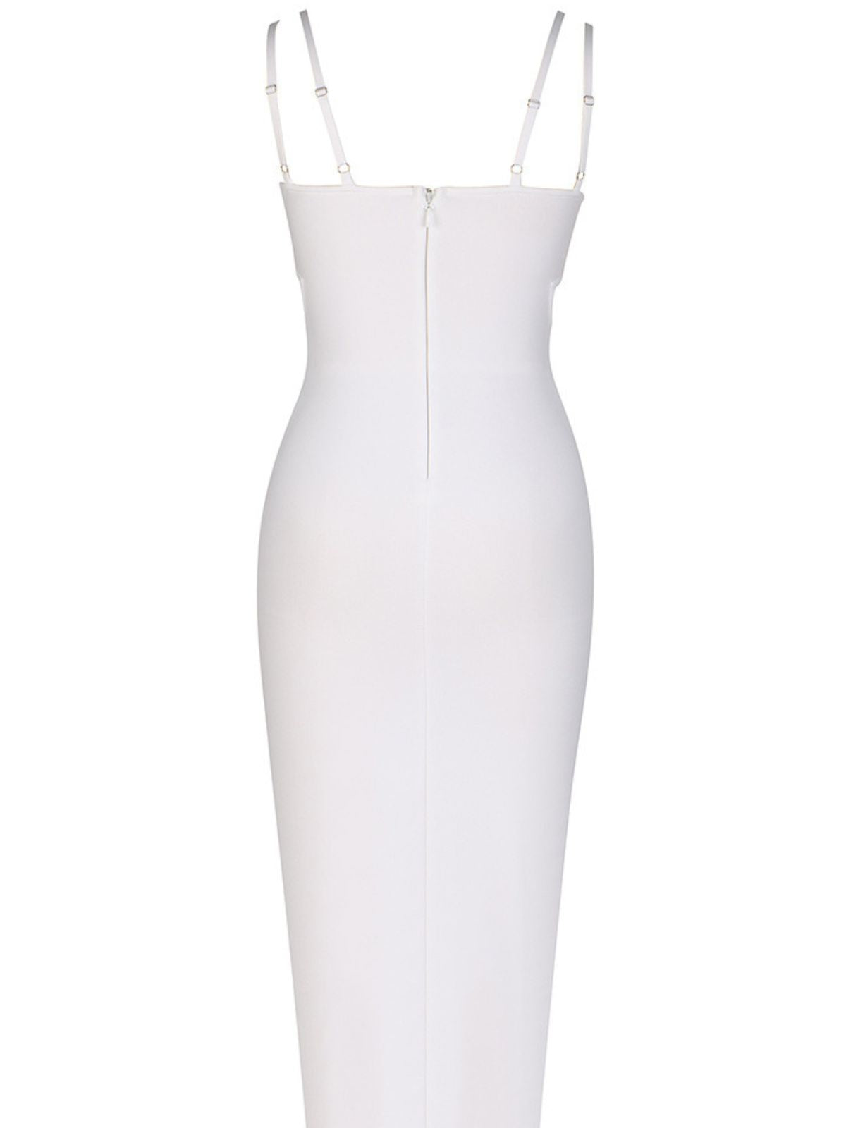 Sweetheart Pearl Shell Cup Cutout Bandage Bodycon Midi Dress