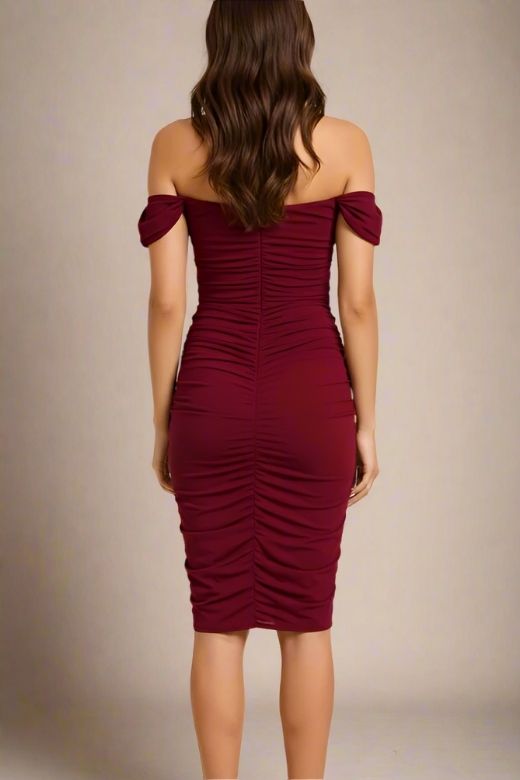 Zia Bodycon Wrap Dress - Red Wine (Sale)