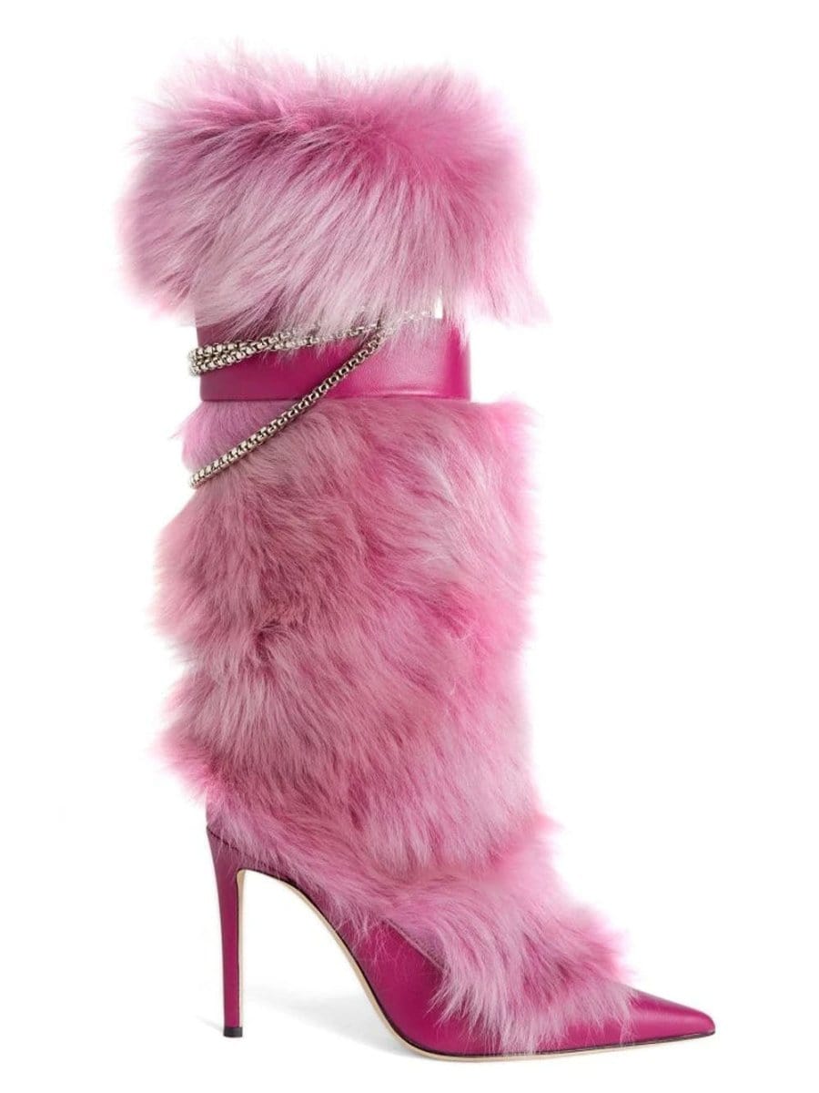Zoe Toe Knee Leather Buckle Boot