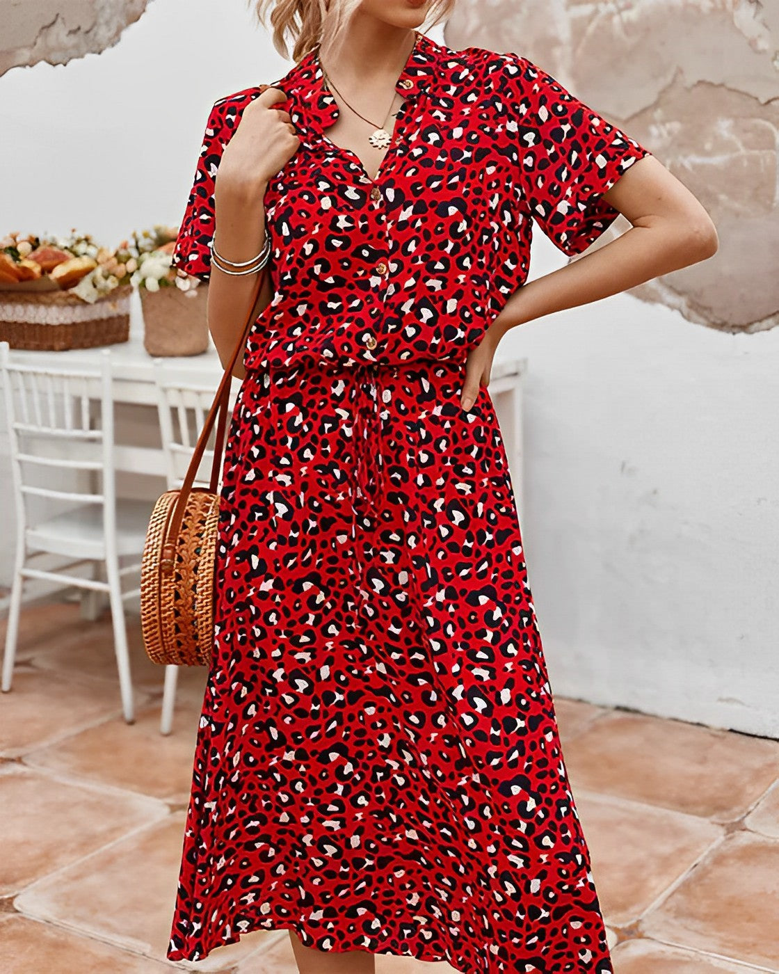 Ivonne Chic Colorful Leopard Print Dress Statement Occasion Edit
