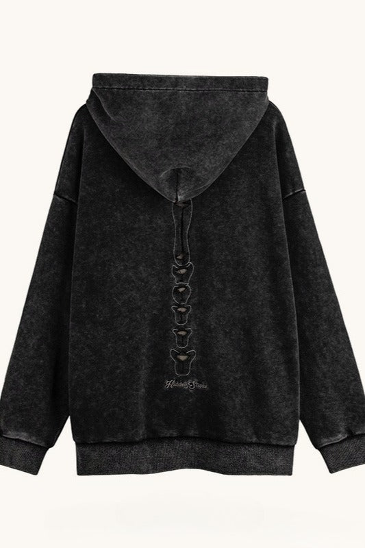 Skull Print Hooded Hoodie