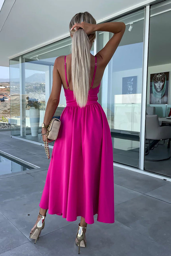 Genoveva Effortless Midi Dress with Cut Out Pockets Designer Edit