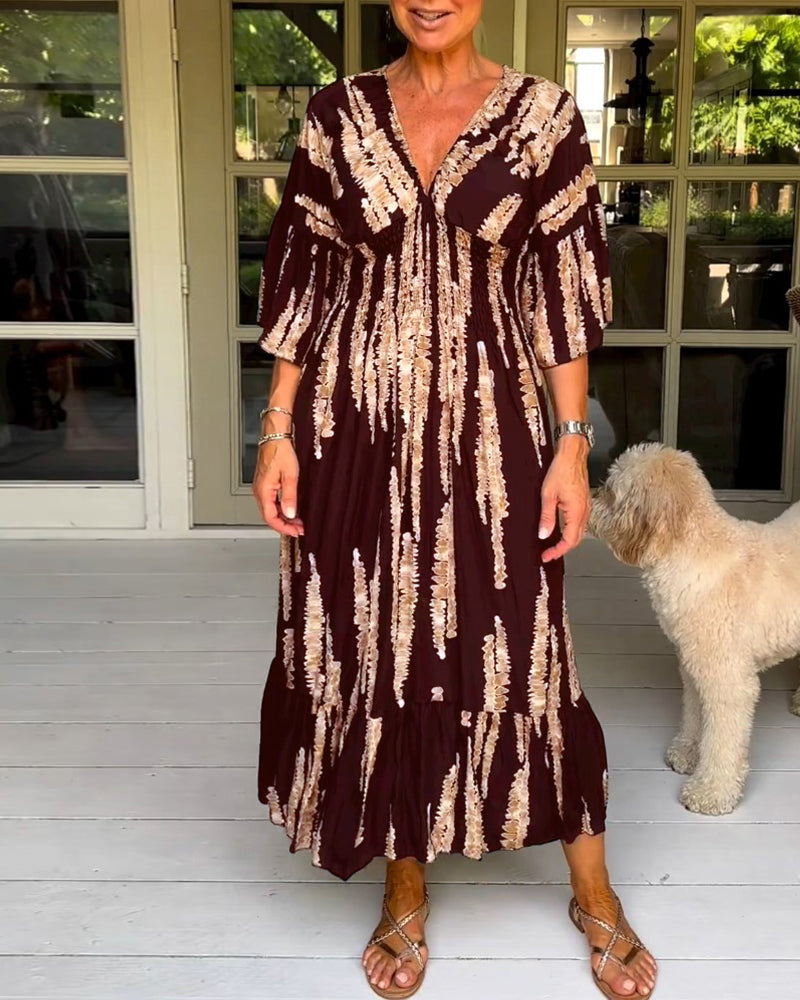 Yolanda Premium V Neck Dress Chic Silhouette Collection