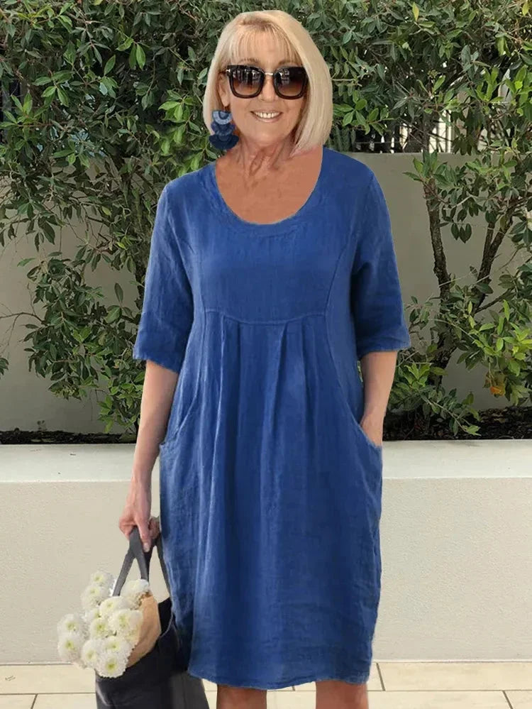 Leah Boutique Summer Dress with Pockets Evening Wear Edit