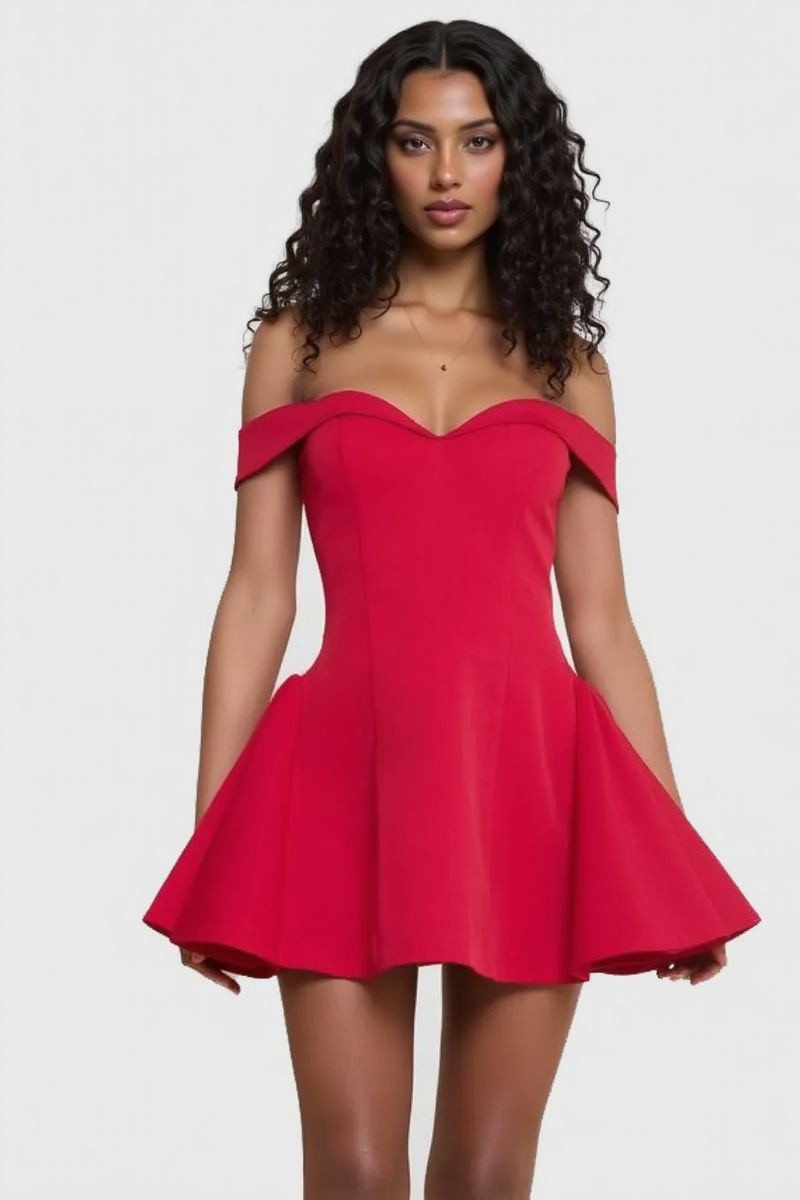 Strapless Off Shoulder Ruched Mini Party Dress
